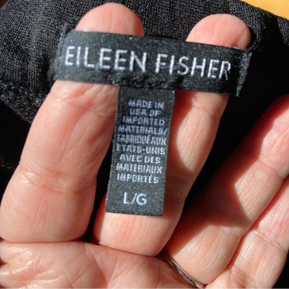 Eileen Fisher L tencel knit cocoon ankle stretch pants elastic waist side pocket - Picture 6 of 7